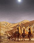Journey Canvas Paintings - Journey of the Magi with stars